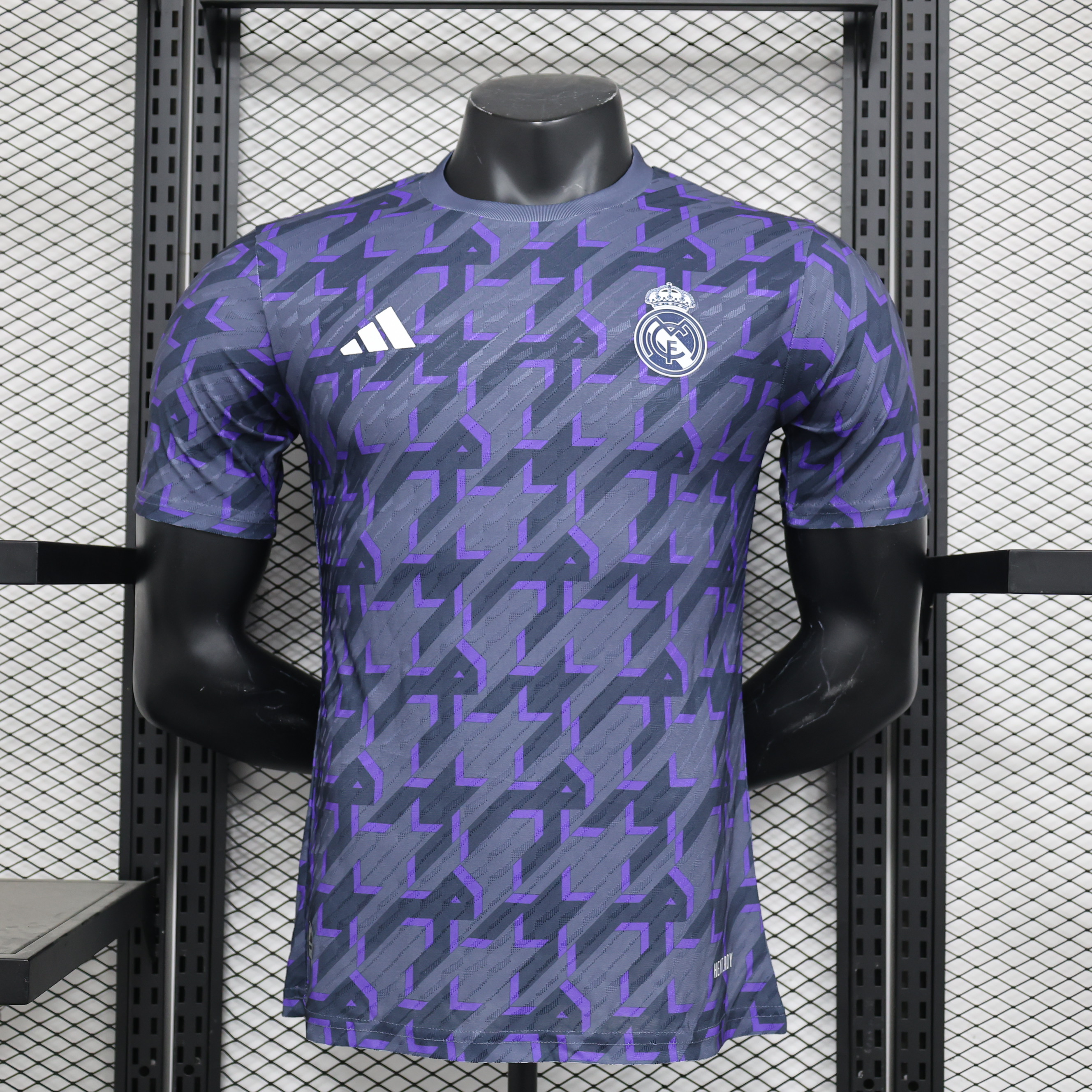 Real Madrid 23-24 Houndstooth Pattern Pre-match Jersey - Player Version